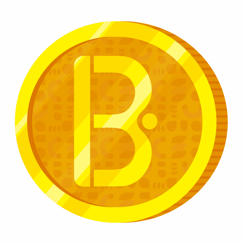 BTG Token image. It looks like a gold coin using the "B" from the BridingTheGap Logo